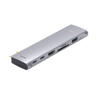 Kopplen USB-C 7 Ports Multi-function Hub 7 in 1 with SD and MicroSD Card Reader-The HDMI port allows connection to monitors, TVs or projectors for high-resolution video output