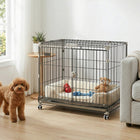 PawHut Dog Crate on Wheels - 30" - Metal-Top opening and sliding front door allow for easy access and interaction
