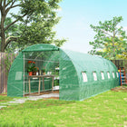Outsunny Large Walk in Tunnel Greenhouse - Premium Steel Frame - 26' x 10' x 6.6' - 4 ground stakes and 4 guy ropes, together with longer than normal cover made to be buried, means reinforced steel greenhouse is tight and secure