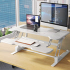 Mount-It! Standing Desk Converter with 38" Desk Top - White-High quality, contemporary design with rounded edges fits perfectly into any office or home interior