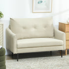 HOMCOM 2 Seater Loveseat Sofa with Button Tufted Back - Cream White-Modern design blends seamlessly into any home decor