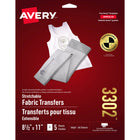 Avery Stretchable Inkjet T - Shirt Transfers, 8 - 1/2" x 11", White, 5 Pack-Soft stretch formula allows the image to stretch with the fabric