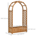 Outsunny Raised Garden Bed with Arch Trellis - Brown-Includes a storage box and trellis on both sides for vine support
