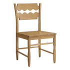 Modway Jax Oak Wood Dining Chair With Wavy Razor Back - Weathered Oak-Solid Oak Dining Chair