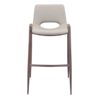 Zuo Desi Barstool - Beige/Walnut - Set of 2-Plush and durable faux leather fabric