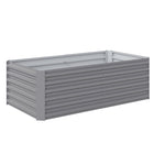 Outsunny Galvanized Raised Garden Bed - Light Grey-22.6"(57.5 cm) extra deep design is suitable for deep-rooted plants
