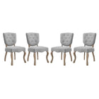 Modway Array Dining Side Chair - Light Grey - 4 Pack-Vintage French Dining Side Chair