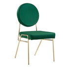Modway Craft Performance Velvet Dining Side Chairs - Gold/Green - 2 Pack-Mid-Century Modern Dining Chairs