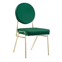 Modway Craft Performance Velvet Dining Side Chairs - Gold/Green - 2 Pack-Mid-Century Modern Dining Chairs