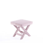 Manhattan Comfort Abigail 20.47" Mid-Century Modern Velvet Upholstered Ottoman Bench - Pink-Leg Height Measures: 16.33 in