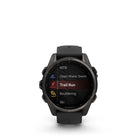 Garmin fēnix 8 - AMOLED Outdoor Recreation/Adventure Watches - 43 mm - Sapphire, Carbon Gray DLC Titanium with Black/Pebble Gray Silicone Band-Power up your body’s performance, endurance and resistance to injury with targeted strength training plans, real-time stamina tracking, sport-specific workouts and a full range of built-in sports apps