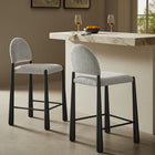 Modway Hayley Upholstered Fabric Counter Stools 2-Piece Set - Black/Camel-OEKO-TEX® STANDARD 100 Certified Upholstery
