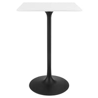 Modway Lippa 28" Square Wood Bar Table - Black White-Modern Bar Table