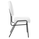 Modway Craft Upholstered Fabric Dining Side Chairs - Black/White - 2 Pack-8