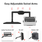 ShoppingAll 2-in-1 Monitor & Laptop or Dual Monitor Arm for 15-32" Monitors & 12-17" Laptop - Black-The center pole with 17.3" / 44cm measured length and the arms can be flipped for further height adjustments of up to 21.6" / 55cm.