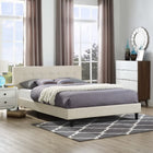 Modway Linnea Full Bed - Beige-Slatted Poplar Wood Support System