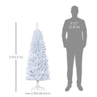 HOMCOM 5' Artificial Christmas Tree with Auto Open - White-Suitable for halls, schools and home 