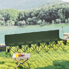 Outsunny 6 Seat Folding Camping Chair with Cup Holder and Carrying Case for Camping - Dark Green-Equipped with 7 built-in cupholders
