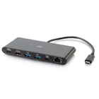 C2G USB-C 6-in-1 Mini Dock Station with HDMI, Ethernet, USB and Power Delivery - Black-Supports up to 60W of power delivery to keep your laptop charged