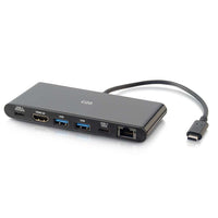 C2G USB-C 6-in-1 Mini Dock Station with HDMI, Ethernet, USB and Power Delivery - Black-Supports up to 60W of power delivery to keep your laptop charged