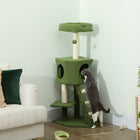 PawHut 47" Cat Tree Tower with Condo, Ladder and Scratching Posts - Ball-1 Condo, 3 perches, 1 dangling ball and 1 ladder for your cat to sleep and play 