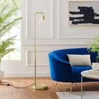Modway Element Transparent Glass Glass and Metal Floor Lamp - Satin Brass-Iron Base