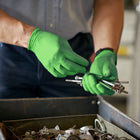 SHOWA EBT Sustainable 4 mil Nitrile Food Contact Single Use Gloves - Green - X-Small - 100 Pack-Bisque fingertips