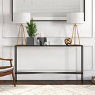 Hudson&Canal Henley 55"W Console Table with Metal Top - Blackened Bronze-Clean with a soft, dry cloth and no harsh chemicals or abrasive cleaning materials