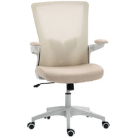 HOMCOM Ergonomic Office Chair with Lumbar Support - Beige-Get customized back comfort with a 2D lumbar support