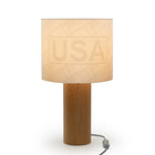 Decent Living Wooden Maple Table Lamp - USA Flag with USA-Made in Canada with local premium Canadian maple.