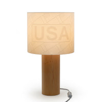 Decent Living Wooden Maple Table Lamp - USA Flag with USA-Made in Canada with local premium Canadian maple.