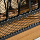 HOMCOM 3-Panel Fireplace Screen with Metal Mesh Fire Spark Guard - Black-Mesh design allow you to watch the fire through the screen 