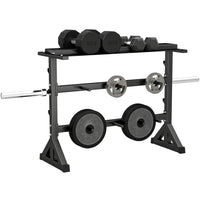Soozier Weight Rack for Plates - Dumbbells - Barbell Bars - 1100 lb Capacity-The multi-functional design organizes gym equipment efficiently 