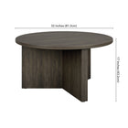 Hudson&Canal Anders 32"W Round Coffee Table - Alder Brown-Nail-in feet with protective felt pads for floor safety