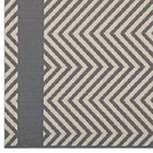 Modway Optica Chevron With End Borders Indoor/Outdoor Area Rug - 5 ft W x 8 ft L - Grey/Beige-Stain Resistant / Easy To Clean