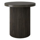 Hudson&Canal Isa 22" Wide Round Fluted Side Table - Alder Brown-A modern yet classic Scandanavian design for your living room, den, and more