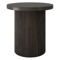 Hudson&Canal Isa 22" Wide Round Fluted Side Table - Alder Brown-A modern yet classic Scandanavian design for your living room, den, and more