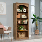 Sauder Arch 5-Shelf Bookcase - Sindoori Mango-Adjustable shelving: Three adjustable shelves for flexible storage options. Each adjustable shelf has a maximum weight capacity of 25 lb