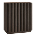 Hudson&Canal Molly Rectangular Fluted Accent Cabinet - 28" W - Brown Oak-Modern transitional design for your home office, bedroom, or living spaces