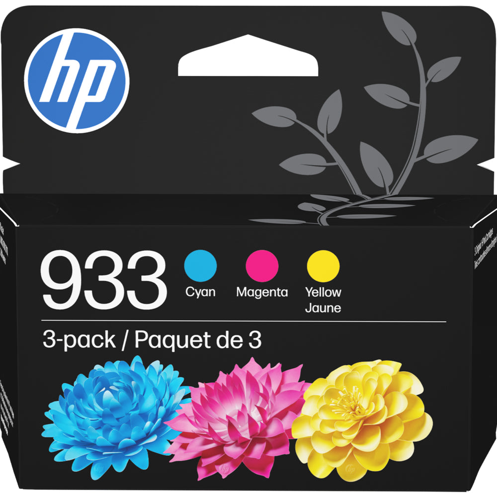 HP 933 Cyan, Magenta & Yellow Original Ink Cartridges, 3 Pack