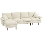 HOMCOM Changeable Sectional Sofa with Chaise Lounge - Cream White-Space-saving L-shaped design fits the corner of the living room, bedroom, home office, etc