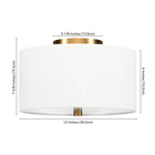 Hudson&Canal Ellis 12" Flush Mount with Fabric Shade - Brass/White-Clean with a soft, dry cloth and no harsh chemicals or abrasive cleaning materials