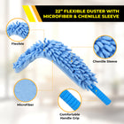 Gritt Commercial 22" Flexible Wand Duster - Microfiber and Chenille Sleeve - 20" Pole-Wand bends and contours to any surface