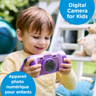 VTech KidiZoom Camera Pix FX Purple - Bilingual - 4 Pack-Add a creative twist to photos with a rotatable lens for wild effects, plus creative tools, 50+ photo effects and video effects