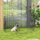 PawHut 30" Foldable Backyard Metal Pet Playpen-Double lock door for convenient entry/exist and ensures great safety