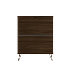 Manhattan Comfort Rockefeller Mid-Century Modern Bedroom Dresser 2-Piece Set - Brown-30 Day Limited Manufacturer's Warranty