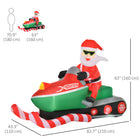 HOMCOM Lit Inflatable Santa on Snowmobile Christmas Yard Decoration-The air can be drained for easy storage 