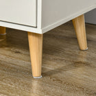 HOMCOM Nightstand with Wood Legs - White-Maximum load 35kg, assembly required