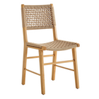 Modway Tindra Woven Dining Chairs 2-Piece Set - Natural-Gently Splayed Legs