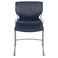 Flash Furniture HERCULES Series Navy Full Back Stack Chair with Grey Powder Coated Frame-Set of 5 Multipurpose Stack Chairs